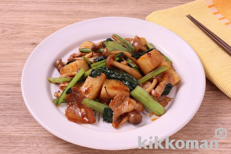 餅と小松菜の辛旨炒め(クセになる 辛旨ラー醤だれ使用)