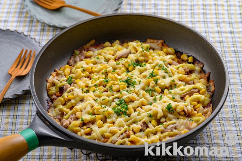 餃子の皮で!ワンパンマヨコーンピザ【包丁・まな板不要】