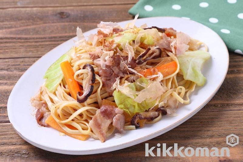大豆麺で!焼きうどん風 (大豆麺平麺使用)