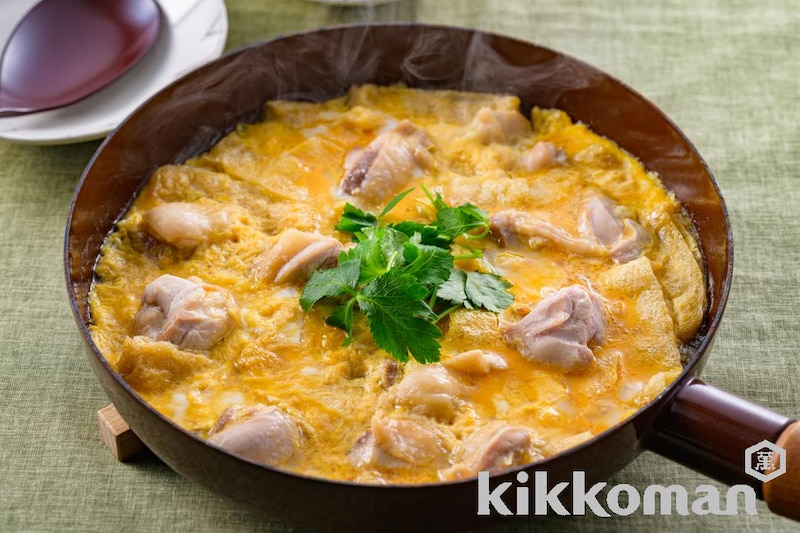 ワンパンで簡単!とろたま親子丼のアタマ きつね入り【包丁・まな板不要】