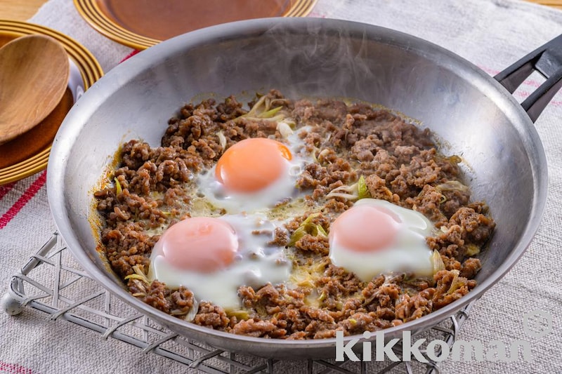 ワンパンで簡単!月見てりたまバーグ風【包丁・まな板不要】