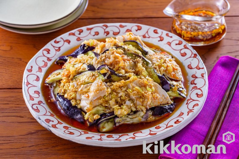 レンジだけで完成!うま辛鶏むねよだれなす