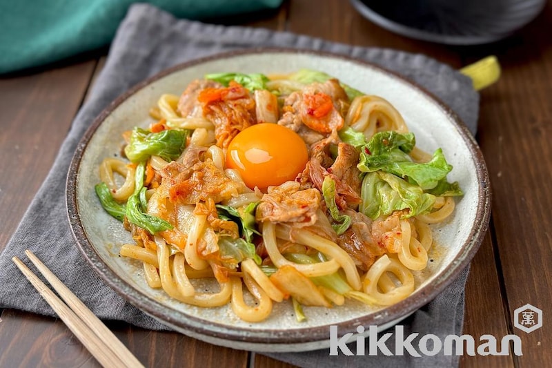 レンジで簡単!豚キムチうどん