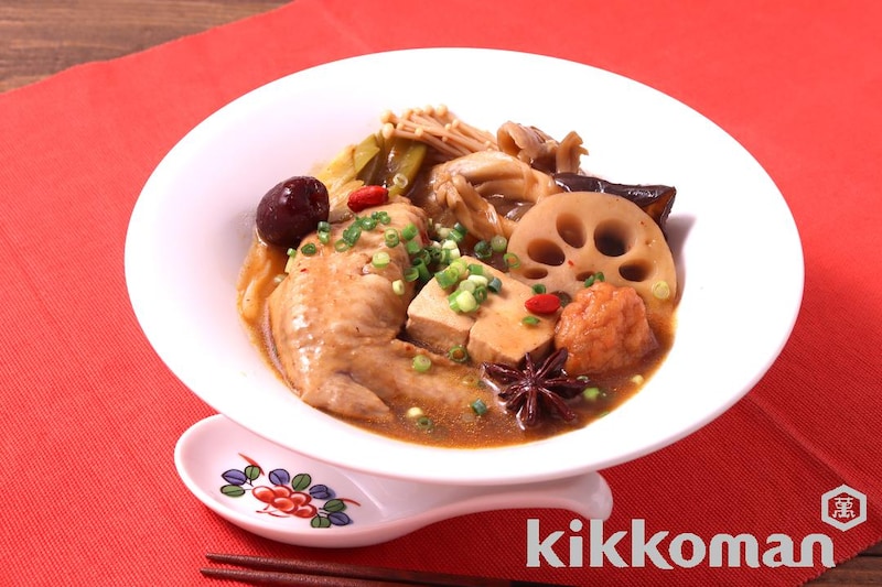 炊飯器で薬膳火鍋風スープ(クセになる 辛旨ラー醤だれ使用)