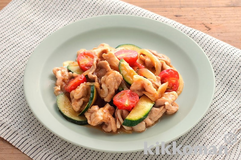 豚肉と夏野菜のレンチンしょうが焼き【妊娠中期向け】