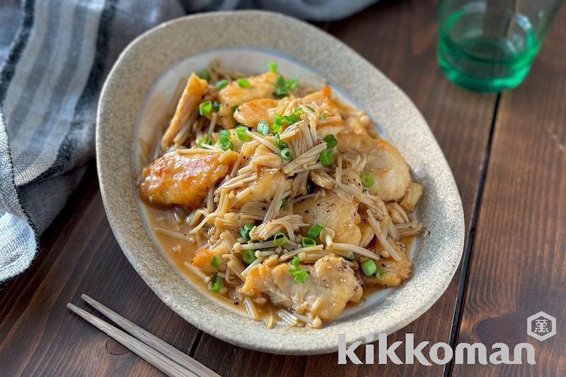 鶏むね肉とえのきの旨だれ炒め