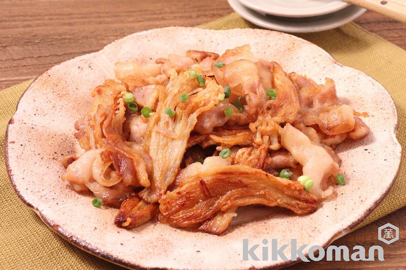 カリカリえのきと豚肉のしぼ生焼き【味つけは生しょうゆだけ】