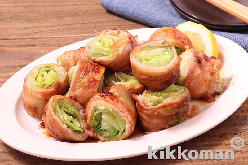 肉巻きレタスのしぼ生焼き【味つけは生しょうゆだけ】