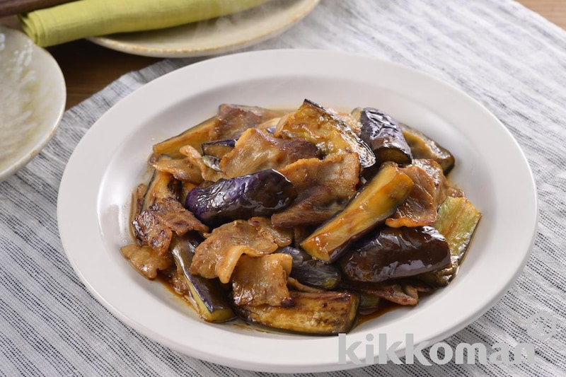 豚バラとなすのしぼ生炒め【味つけは生しょうゆだけ】
