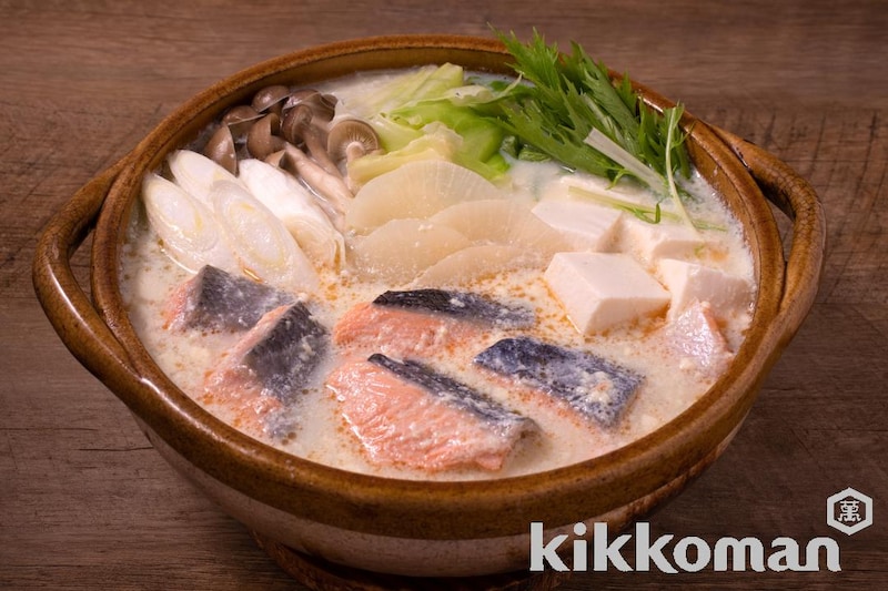 鮭の白だし豆乳鍋