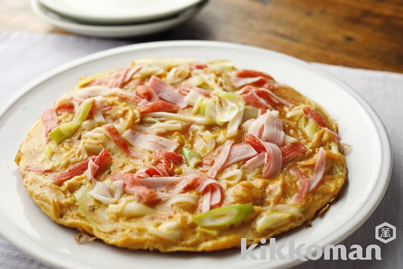 かにかまとねぎの中華風オムレツ【たんぱく質が摂れるサプリ副菜】