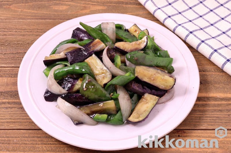 なすピーマンと玉ねぎの香味しょうゆ【1/2日分の野菜使用】(うちのごはん使用)