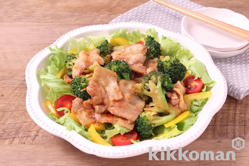 ブロッコリーと豚肉の彩りサラダ(味わいリッチ減塩しょうゆ使用)