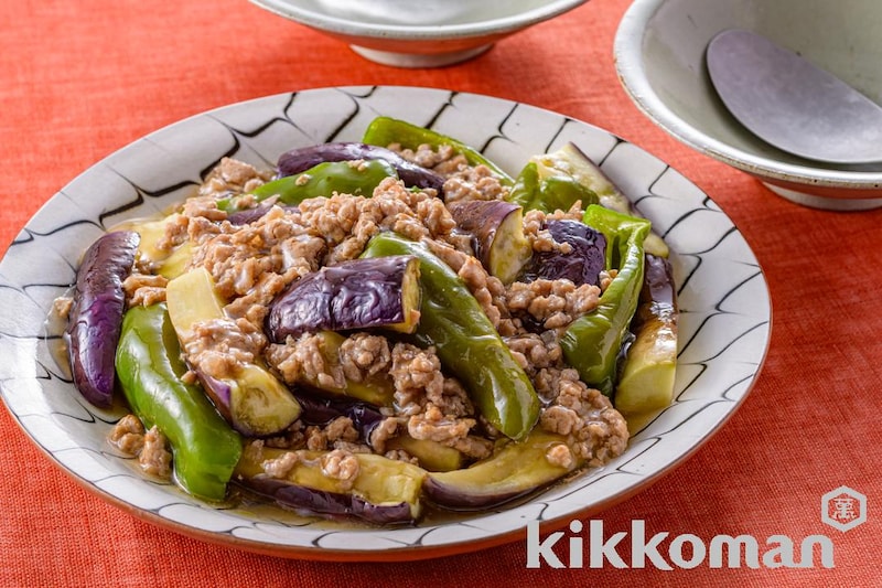 本つゆで簡単!なすとピーマンのそぼろあんかけ