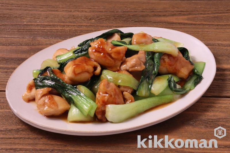 チンゲン菜と鶏もものてり焼き炒め(基本のおかずつゆ使用)