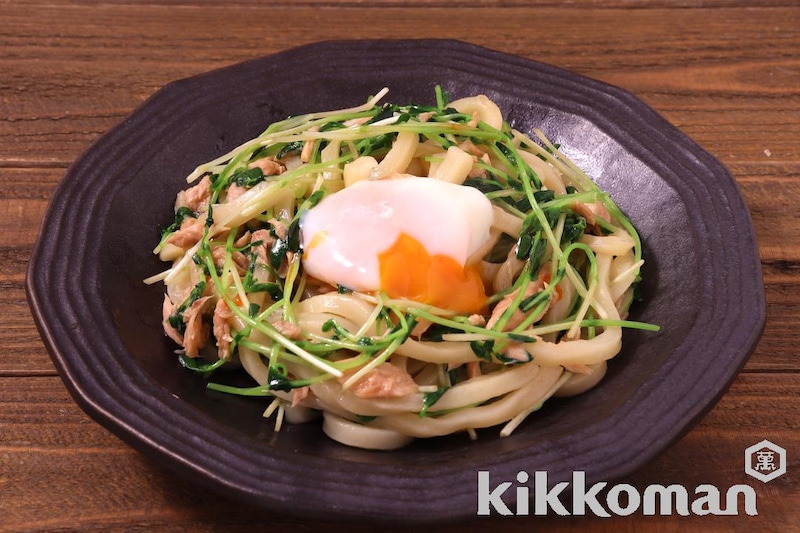 レンジで簡単!豆苗たっぷりまぜうどん