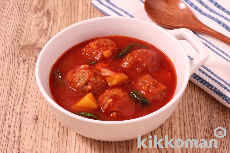たっぷり肉団子のミネストローネ【れんこんの食感が決め手!】