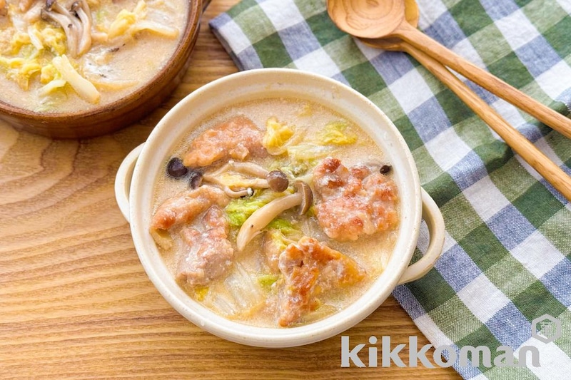 鶏肉と白菜の和風クリーム煮 【牛乳とだししょうゆで味つけ楽!】