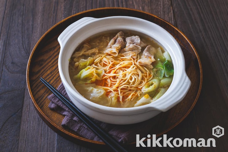 豚バラと白菜のごまみそ麺(大豆麺細麺使用)