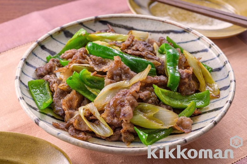 牛こま肉とピーマンの甘辛しょうが焼き