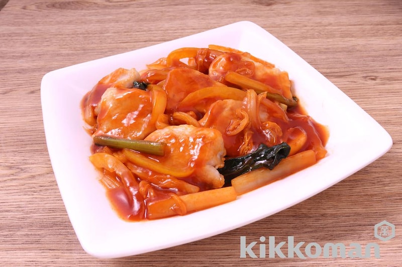 白菜と鶏むねのトマト甘酢あんかけ