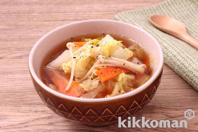 白菜と卵の中華風スープ
