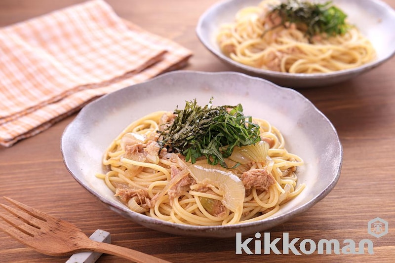 ツナと玉ねぎのだししょうゆパスタ 【和えるだけで簡単!】