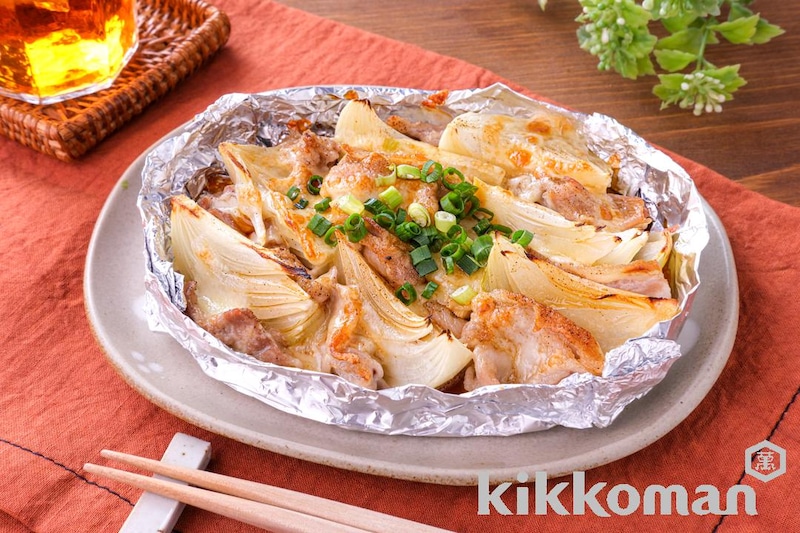 豚肉と新玉ねぎのホイル焼き