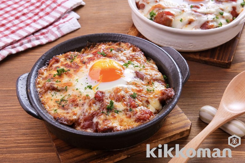 半熟卵のハヤシドリア【たっぷりチーズで香ばしく!】