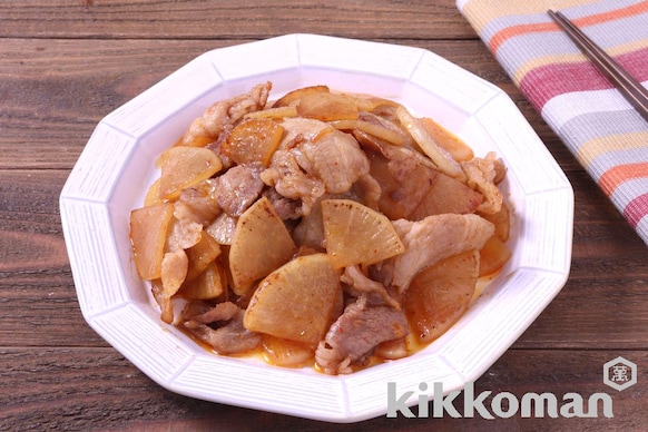 焼肉のたれで！豚大根のピリ辛炒め（わが家は焼肉屋さん使用）