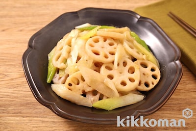 れんこんとねぎのみぞれ炒め【1/2日分の野菜使用】（うちのごはん使用）