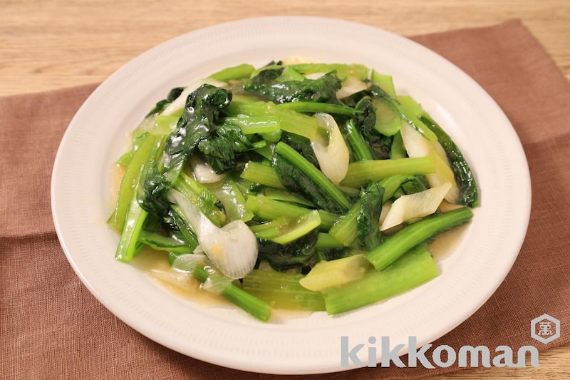 小松菜とねぎのみぞれ炒め【1/2日分の野菜使用】(うちのごはん使用)