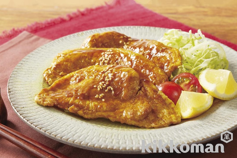 豚肉カレー風味焼き(だしわりしょうゆ使用)