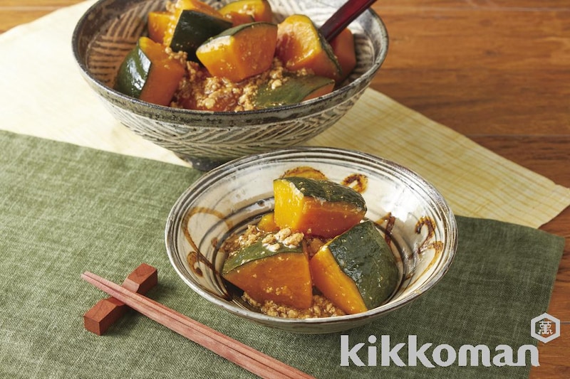 かぼちゃのそぼろ煮(だしわりしょうゆ使用)