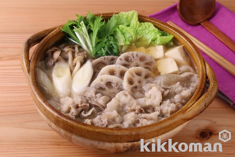 れんこんと豚肉の寄せ鍋