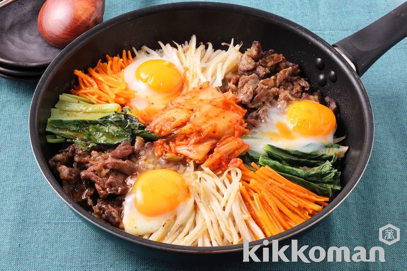 ~ワンパンで簡単!~お月見石焼風ビビンバ