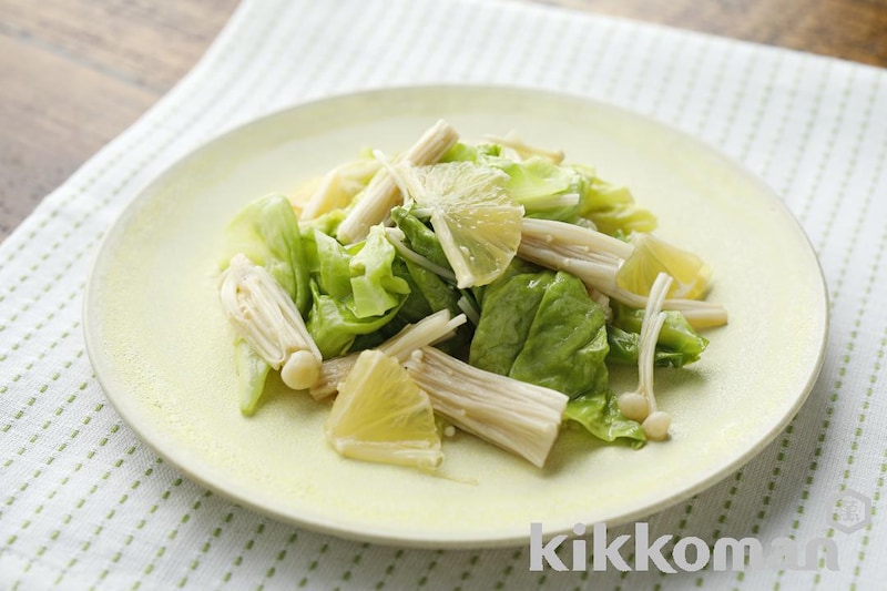 レンジで!キャベツとえのきのレモンしょうゆ和え【しょうゆぽたぽたレシピ】