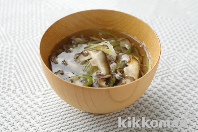 炒りしいたけとねぎの和風スープ【しょうゆぽたぽたレシピ】