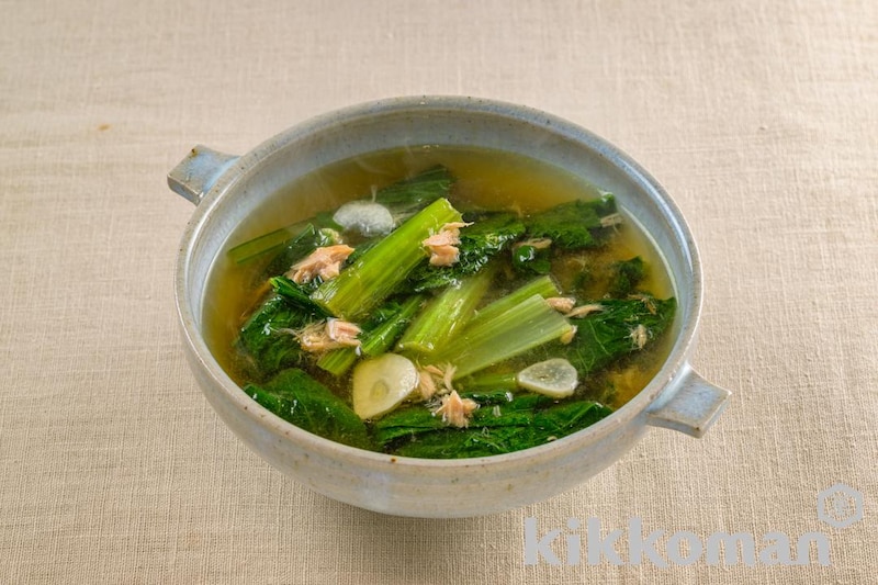 小松菜とツナの食べるしょうゆスープ