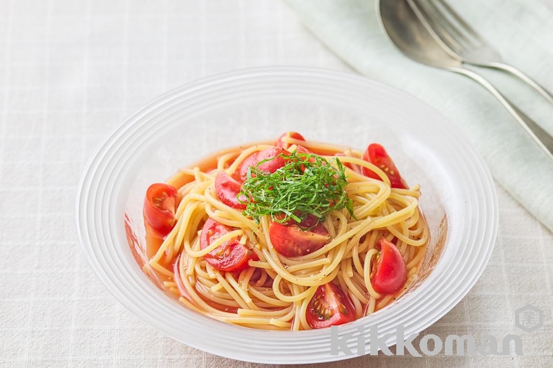 しそ香る♪濃厚トマトだし冷製パスタ