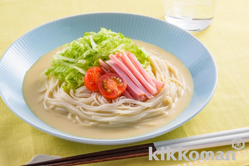 サラダそうめん【豆乳×本つゆ(めんつゆ)で簡単】