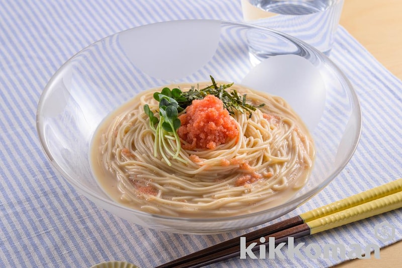 明太豆乳そうめん【豆乳×本つゆ(めんつゆ)で簡単】