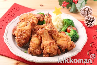 手羽元でお手軽！しぼ生クリスマスチキン【味つけは生しょうゆだけ】