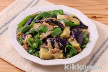 なすとピーマンとツナの香味しょうゆ【1/2日分の野菜使用】（うちのごはん使用）