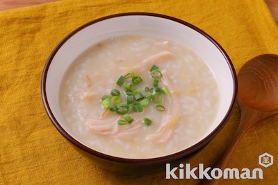 サラダチキンで！参鶏湯風雑炊（芯からぽっと 参鶏湯使用）