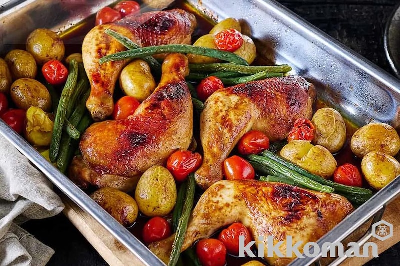 鶏もも肉のオーブン焼き はちみつ醤油マリネ(Chicken Legs in Savoury Honey & Soy Sauce)【海外発のキッコーマンレシピ】