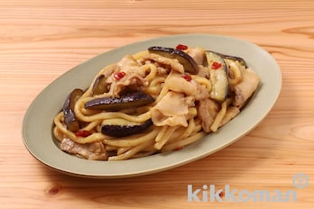 豚バラなすのスタミナ焼きうどん（うちのごはん使用）