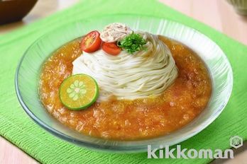 お出汁香る柑橘素麺（シャリっと冷やそうめん使用）