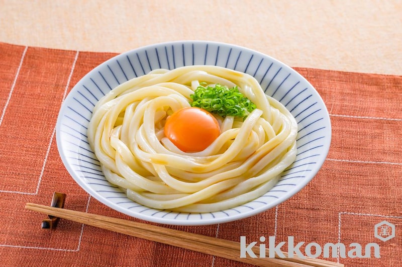 釜玉うどん(うどんがうまいだししょうゆ使用)
