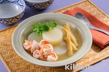 エスニックおでん★えび・大根で【レンジで簡単】